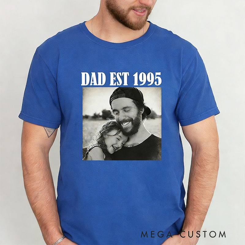 Personalised Photo Dad Shirt Custom Comfort Colors Dad Shirt Dad Picture Tshirt  Gift for Dad Dad Tee Dad Gift Grandpa Gift