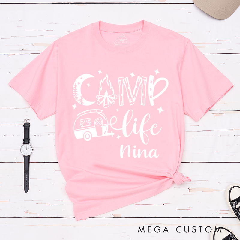 Personalized Summer Camp Life T-Shirt Hiking Trip Camping Shirt Gift Nature Adventurers Lovers Gift