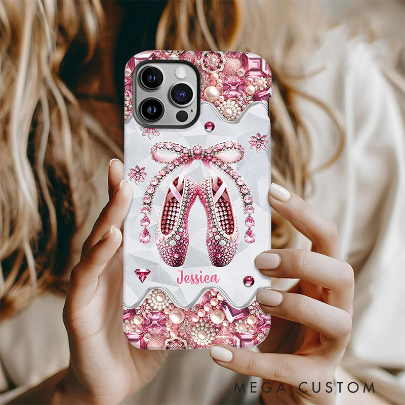 Personalized 2D Flat Love Ballet Phone Case Dance Lover iPhone Case Ballet Gift