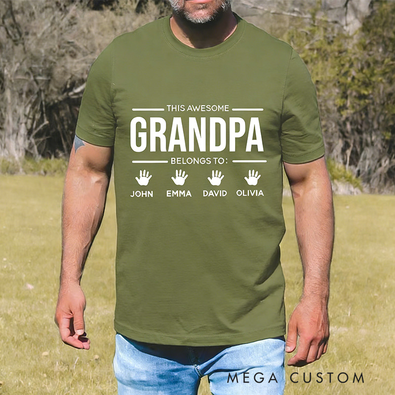 Personalised Father's Day Gift for Grandpa Custom Grandpa Shirt With Grandkids Names Custom Grandpa Shirt Grandpa Shirt With Grandkids Names