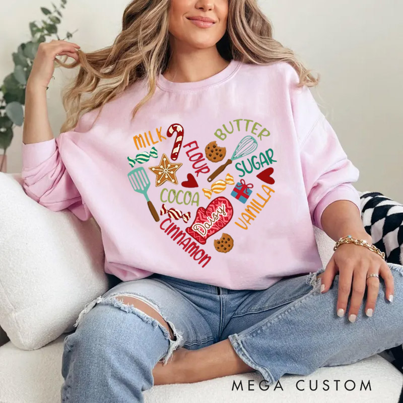 Personalized Baking Love Sweatshirt Gift For Bakers Cooker Sweatshirt Chef Mother Shirt for Baking Lovers