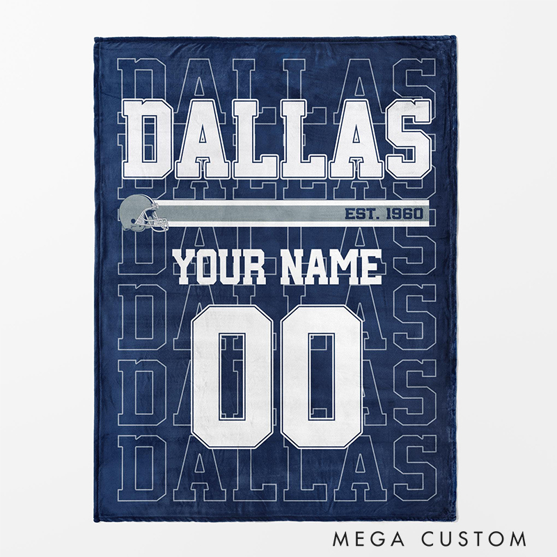 Personalized Football Game Day Blanket with Iconic Team Details 