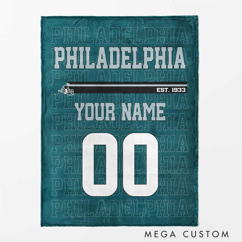  Personalized Fan Gear Football Blanket Featuring Your Team and Details 