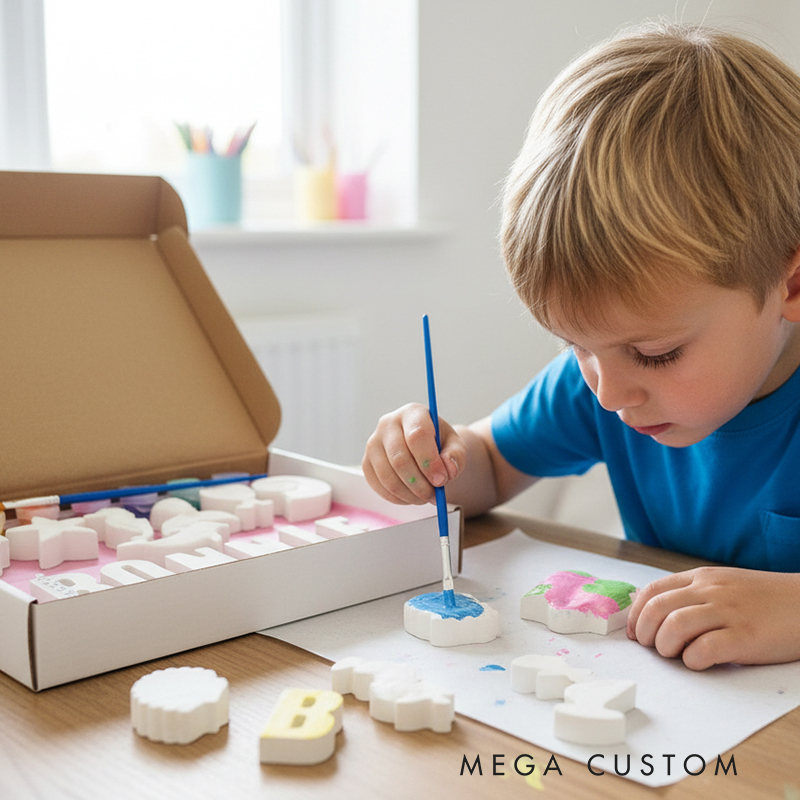 Personalized Kids’ Ceramic Painting Kit Mermaid and Undersea Theme with Custom Name for Creative Fun