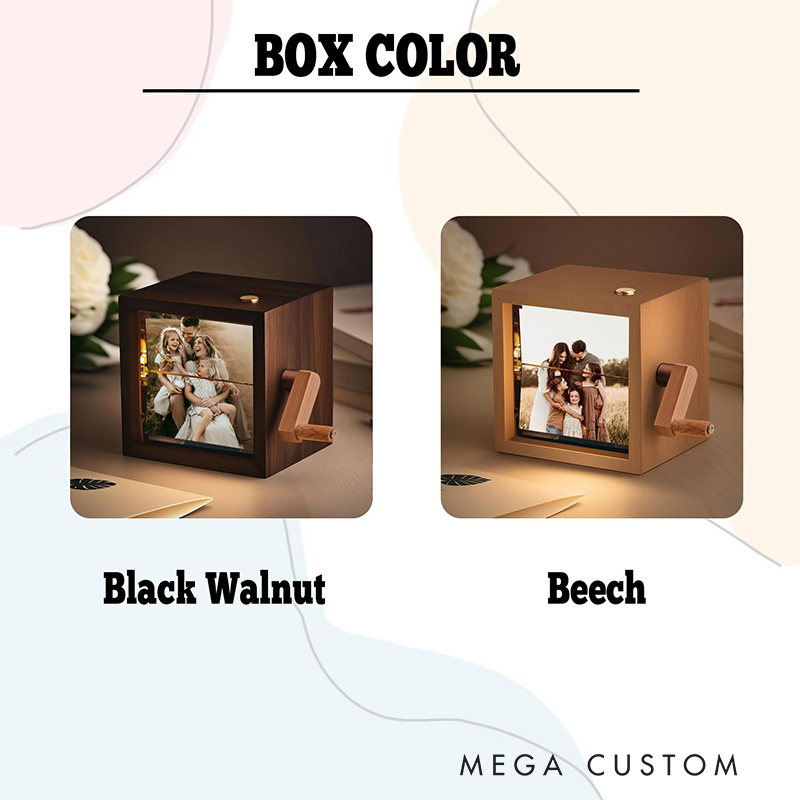 Personalized Photo Flipbook Animation Box Wooden Photo Book with Light Anniversary Birthday Wedding Gift for Mom Unique Gift for Couple Home Decor
