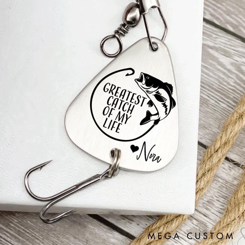 Personalized Fishing Lure Keychain Greatest Catch of My Life Fishing Lure Keychain Gift for Couples and Fishing Lovers