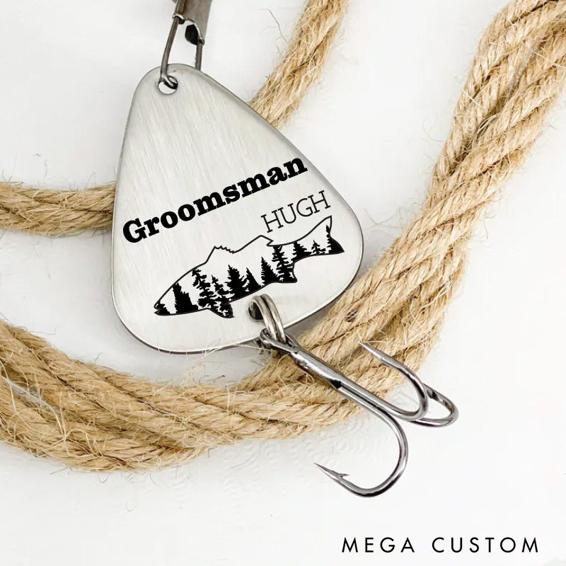 Personalized Groomsman Fishing Lure Wedding Husband Gift for Outdoor Fishing