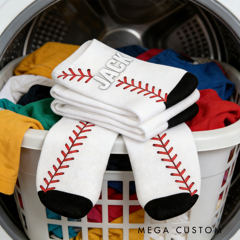 Personalized Baseball Socks with Custom Name for Sports Enthusiasts