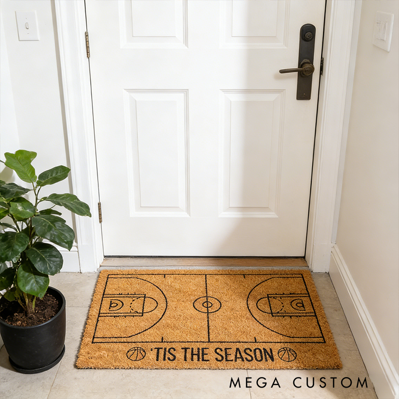 Personalized Basketball Court Doormat with Custom Design for Sports Fans