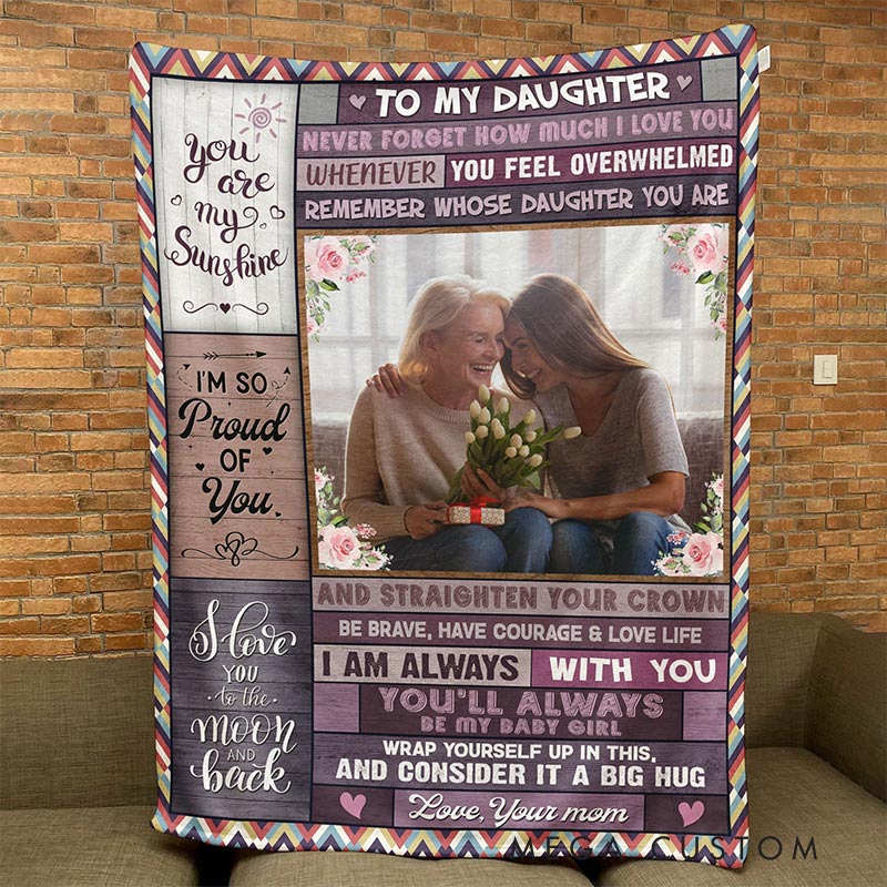 Personalized Photo Blanket You Will Always Be My Little Girl Gift from Mother 