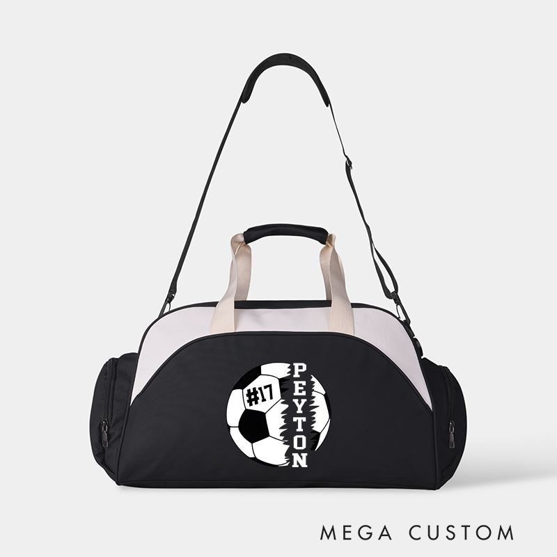 Personalized Soccer Duffel Bag with Custom Name and Number Design