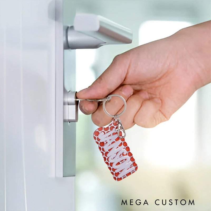 Personalized Volleyball Keychain Featuring Your Custom Name Design