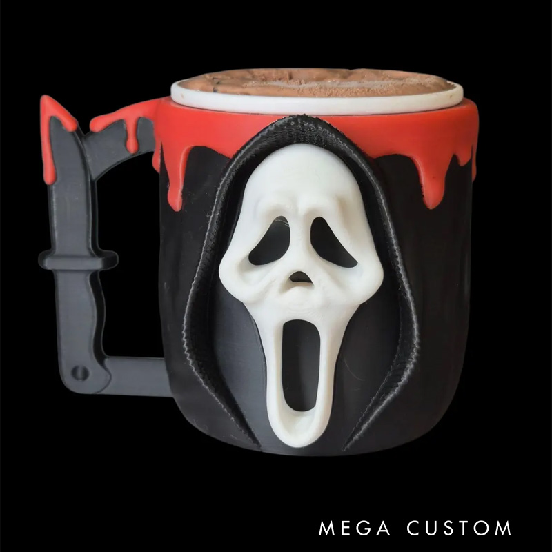 Personalized Horror Face Ice Cream Pint Holder with Spoon Slots Eco-Friendly 3D Print
