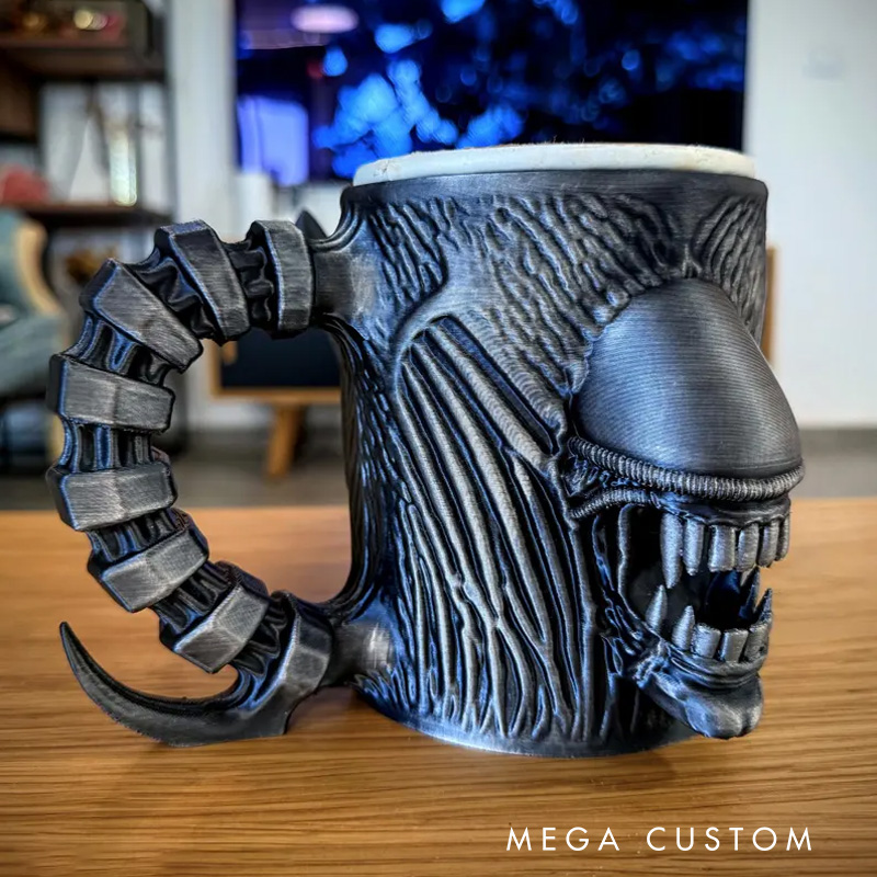 Personalized Sci-Fi Monster Ice Cream Pint Holder with Spoon Slots Eco-Friendly 3D Print