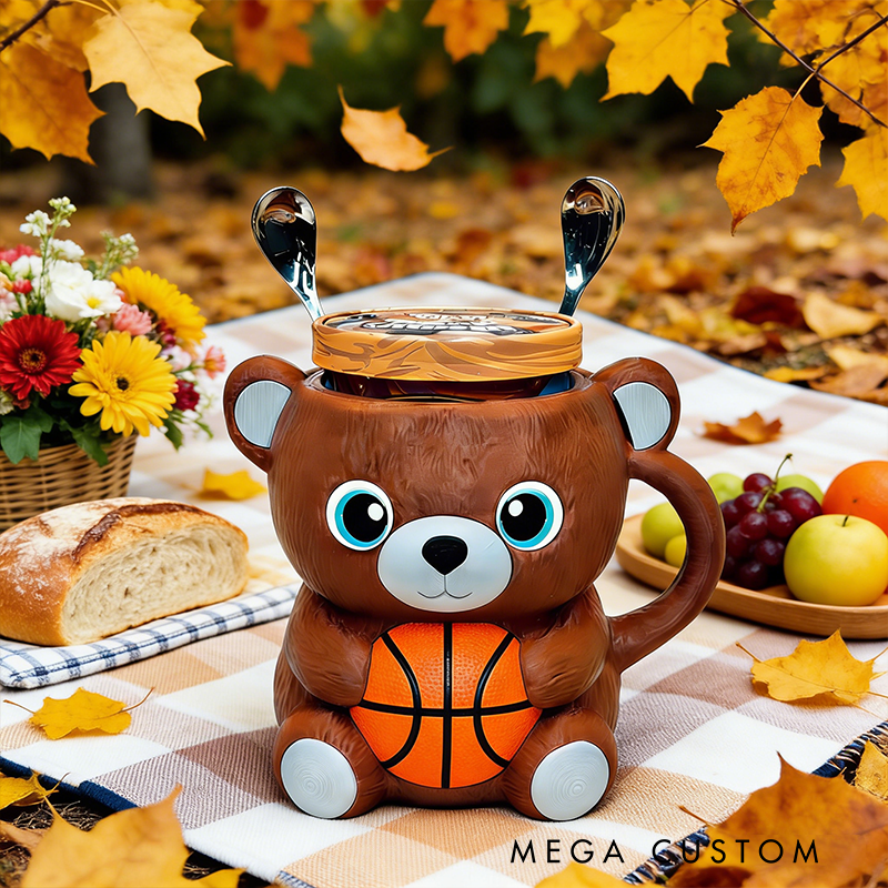 Personalized 3D-Printed Sport Bear Ice Cream Cozies with Spoon Ears Design