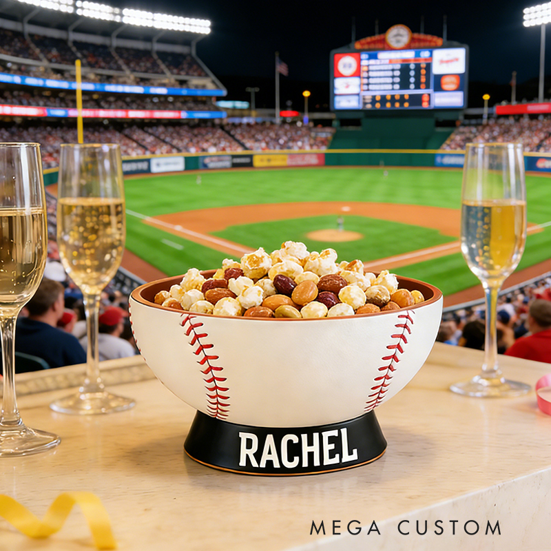 Personalized 3D Printed Baseball Snack Bowl Baseball Party Snack Bowl for Game Day Fans