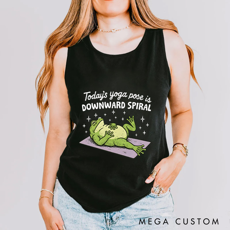 Personalized Funny Yoga Tank Tops Gym Workout Frog Humor Tank Tops Yoga Gifts for Her Yourself