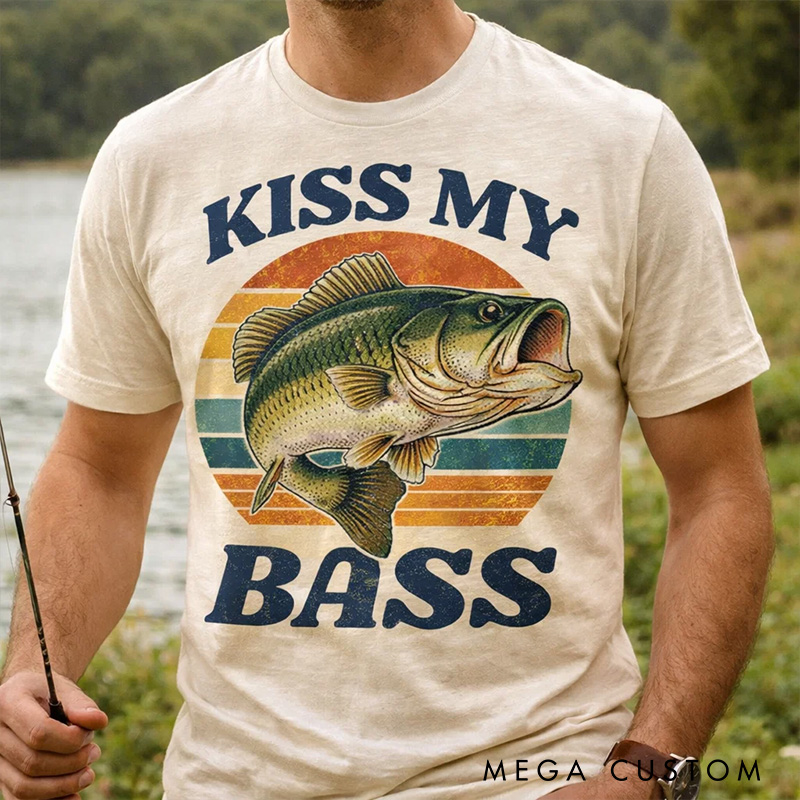 Personalized Funny Fishing T-Shirt Fisherman Gift for Husband Him Outdoor Fishing Gift