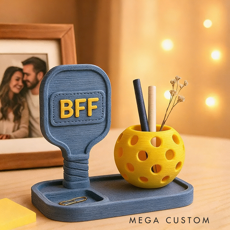 Personalized 3D Printed Pickleball Pen Holder Desk Organizer Cute Pickleball Gift for Women Coaches & Coworkers