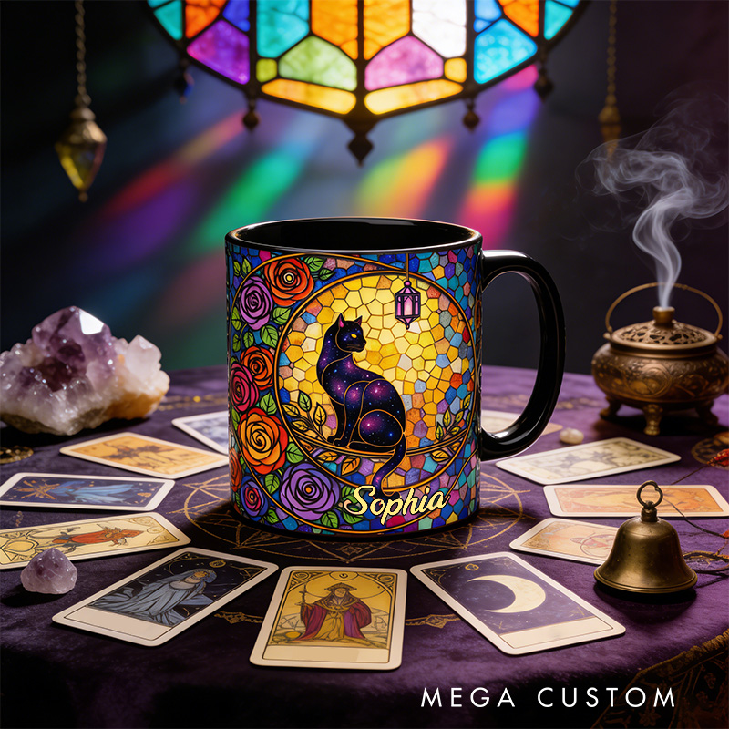 Personalized Black Cat Moon Magical Mug Coffee Mug Magic Lover Mug Witchcore Gift Coffee Mug