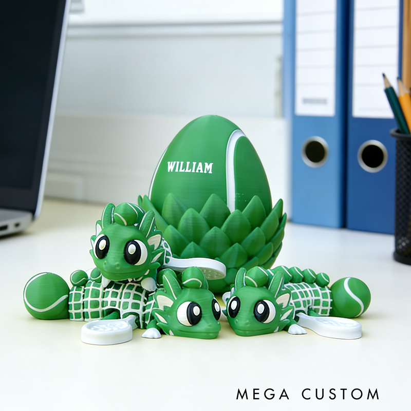 Personalized 3D-Printed Tennis Egg with Custom Name A Unique Gift Idea