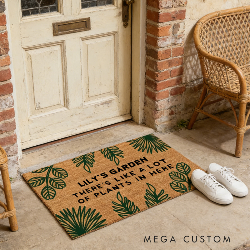Personalized Grandma's Garden Love Grows Here Doormat Custom Birth Flower Welcome Mat with Name for Mom Grandma Gardening Lover Family Grandma