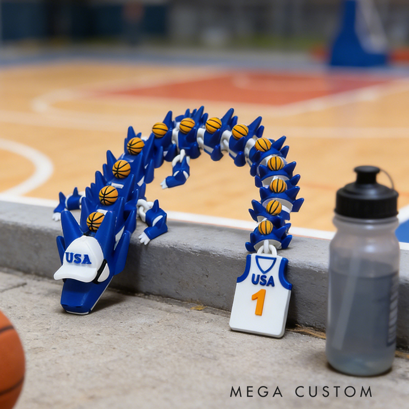 Personalized 3D Printed Basketball Dragon Toy with Custom Jersey for Basketball Loving Kids