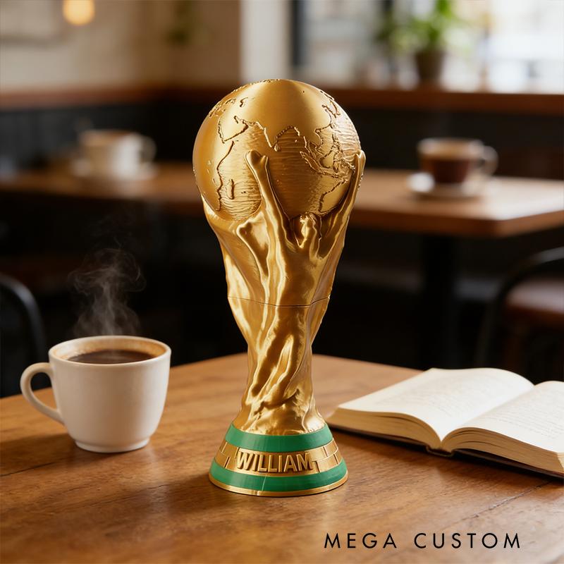 Personalized 3D-Printed World Cup Trophy with Custom Name Design
