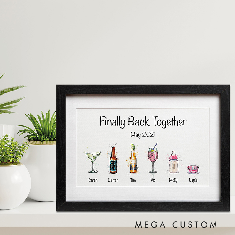 Personalized Family Drinks Print Frame New Home Gift Family Gift Housewarimg Gift 
