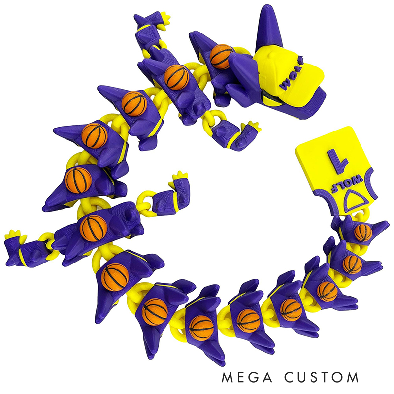 Personalized 3D Printed Basketball Dragon Toy with Custom Name and Number for Kids and Enthusiasts