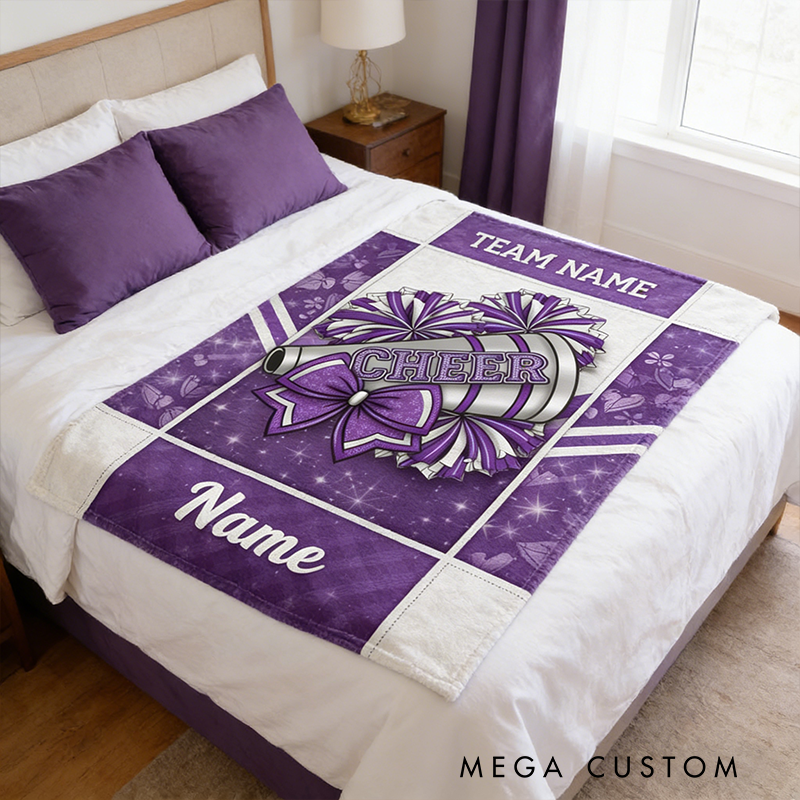 Personalized Cheerleading Blanket with Custom Name and Team Design