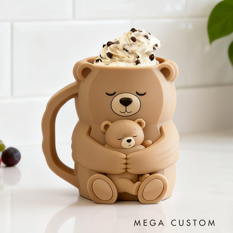 Personalized Bear Ice Cream Pint Holder Cute Custom Freezer Accessory for Kids and Adults Unique Gift for Birthday Fun Kitchen Decor Animal Design