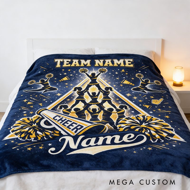 Personalized Cheerleading Team Blanket with Custom Name for Ultimate Spirit