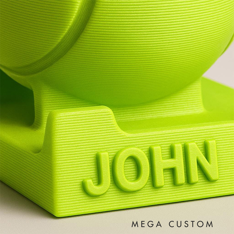 Personalized Tennis Ball 3D-Printed Phone Stand with Custom Name for Tennis Enthusiasts 