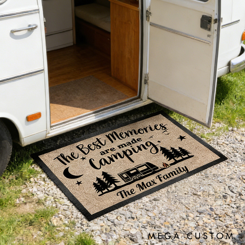 Personalized Campsite Doormat Rv Camping Mat Camping Memories Doormat Gifts for Campers Lover