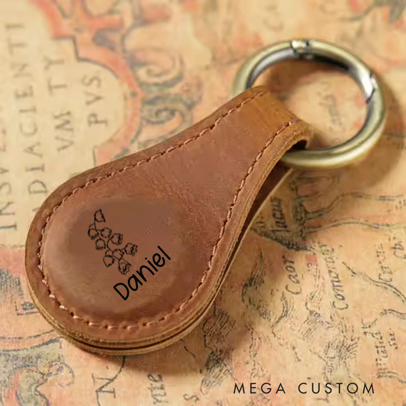 Personalized PU Leather Birth Flower Magnetic Bookmark Clip with Name Birthday Gift for Bookworm Book Lover