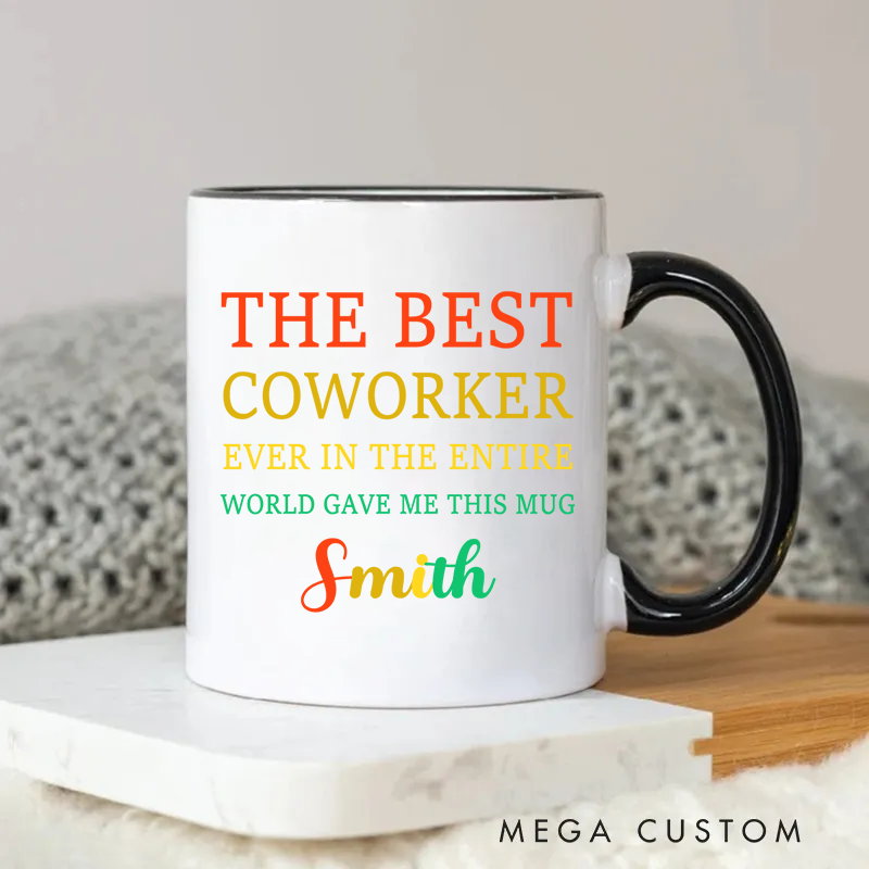 Personalized Bright and Cheerful Best Coworker Mug Design Coffee Mug Gift for Friends Coworkers