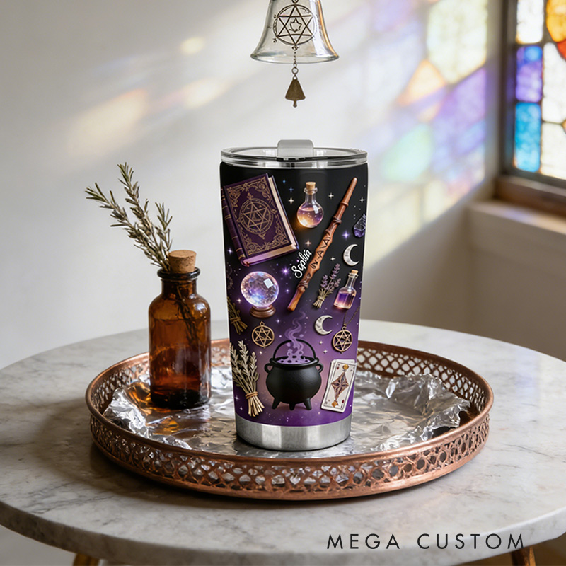 Personalized 2D Flat Mystical Potion 20oz Tumbler Custom Magic Witch Themed Tumbler for Magic Lovers