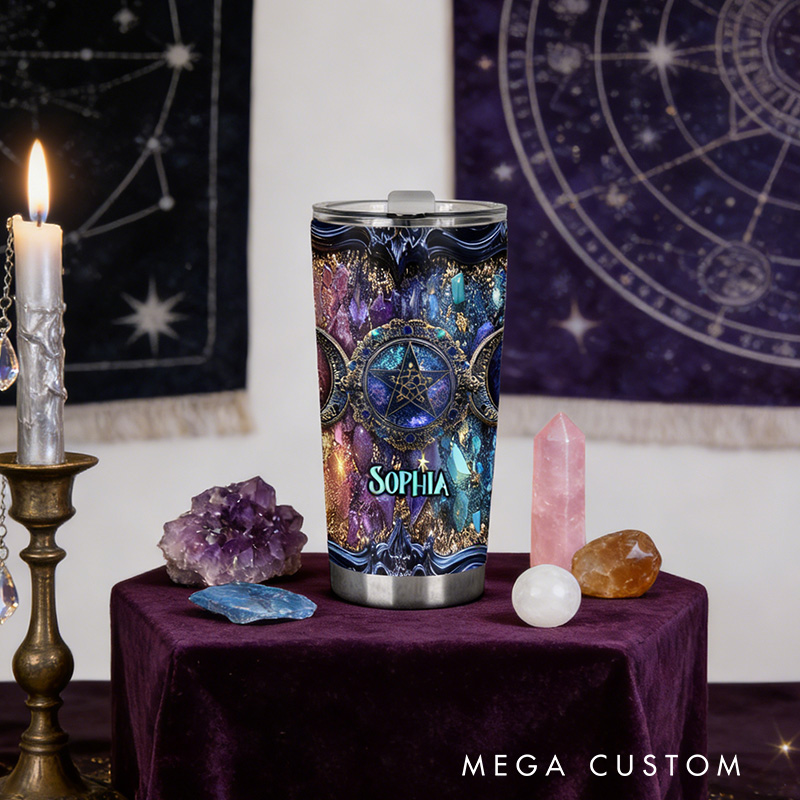 Personalized 2D Flat Cosmic Dreamcatcher 20oz Tumbler Custom Magic Witch Themed Tumbler for Magic Lovers