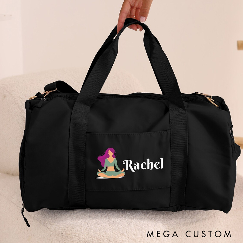 Personalized Yoga Duffle Bag Custom Meditation Bag Gym Bag Gift for Athlete Mothers Gift for Yoga Lovers