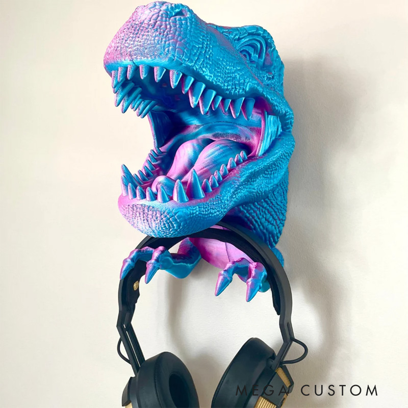 Personalized T-rex Head Game Console Controller And Headphone Stand Universal Controller Stand 3D Printed Gift for Game Lovers