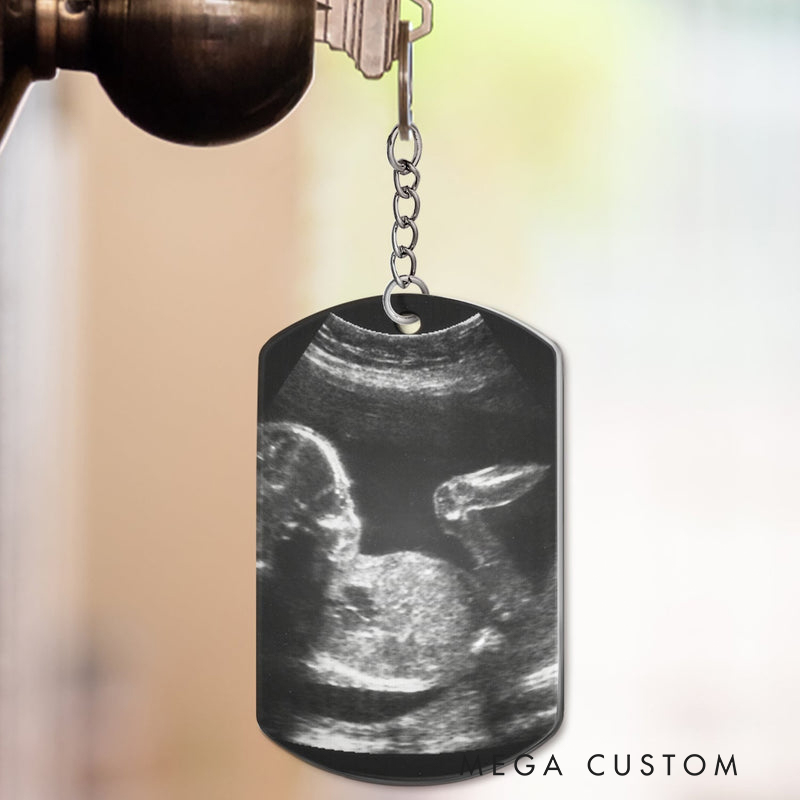 Personalized Keychain for Dad Custom Photo To Daddy Now You Can Carry Me Too Keychain New Parents Gift