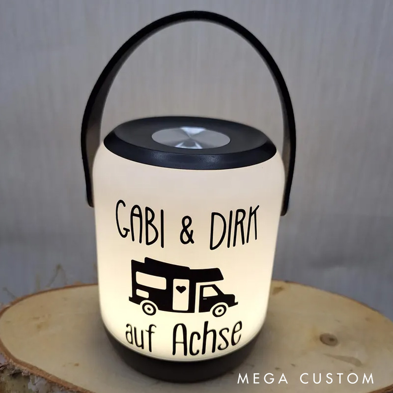 Personalized Table Lamp for Motorhome Caravan Custom LED Camping Lamp Gifts for Outdoor Adventure Enthusiasts