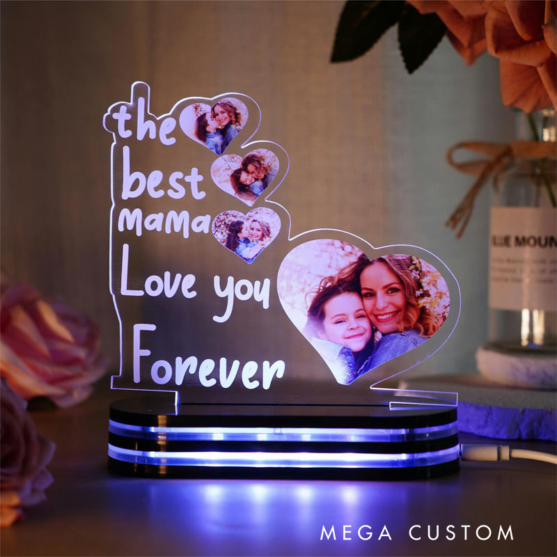 Personalized World's Best Mom Photo Acrylic Night Light