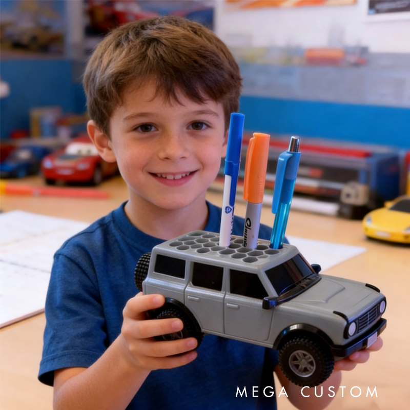 Off Road Trucks Pen Holder Desk Organizer Model Birthday Gift for Kids Kids Room Decor 