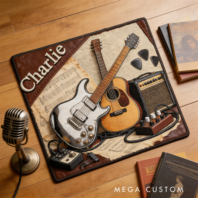 Personalized 2D Flat String Harmony Rug for Music Lovers Gift for Kids Music Studio