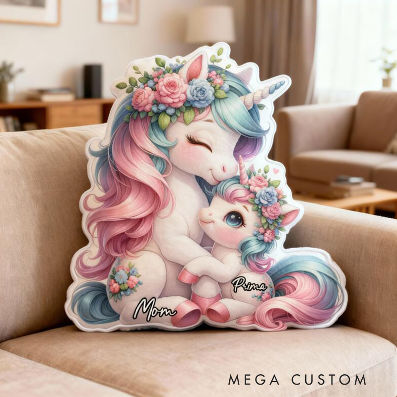 Personalized Dream Horse Pillow Graphic 3D Print Cartoon Mother and Child Print Cushion Gift for Family Kids Mom