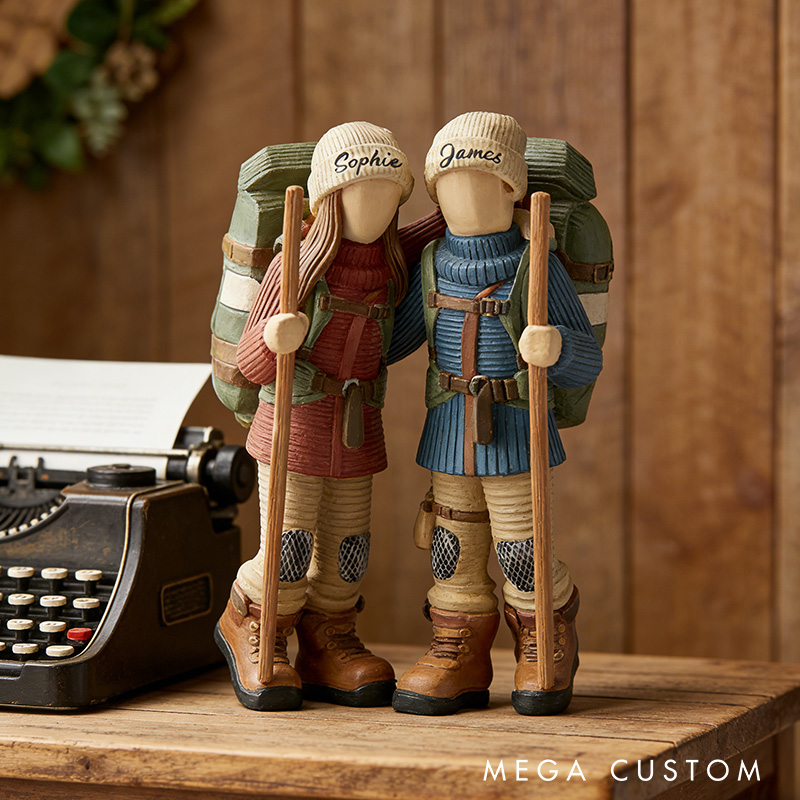 Personalized 3D Printing Hiking Acrylic Ornament Custom Couple Hiking Camping Lover Gift