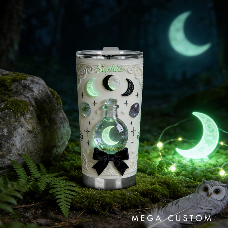 Personalized 2D Flat Potion Moonlight 20oz Tumbler Custom Magic Witch Themed Tumbler for Magic Lovers