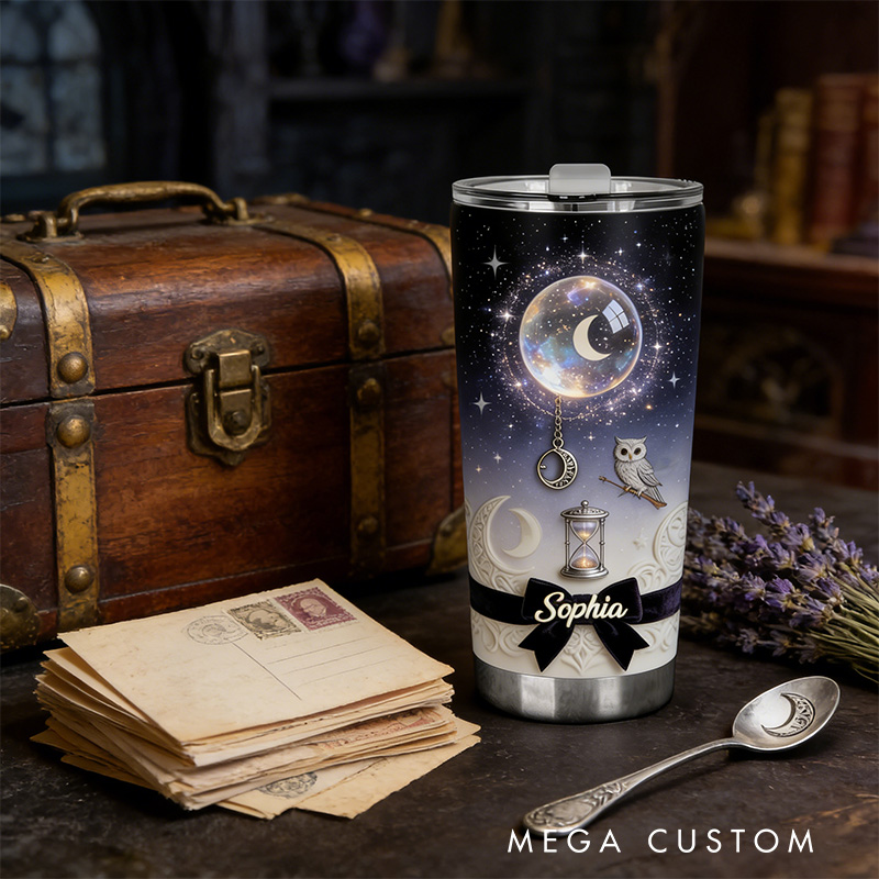 Personalized 2D Flat Celestial Dreams 20oz Tumbler Custom Magic Witch Themed Tumbler for Magic Lovers